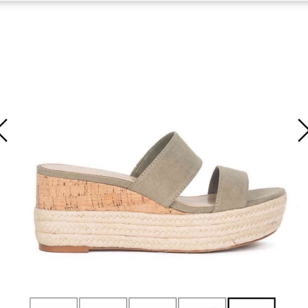 New Callisto Foundation Espadrille Sage slip on 3”wedge sandal size 8
